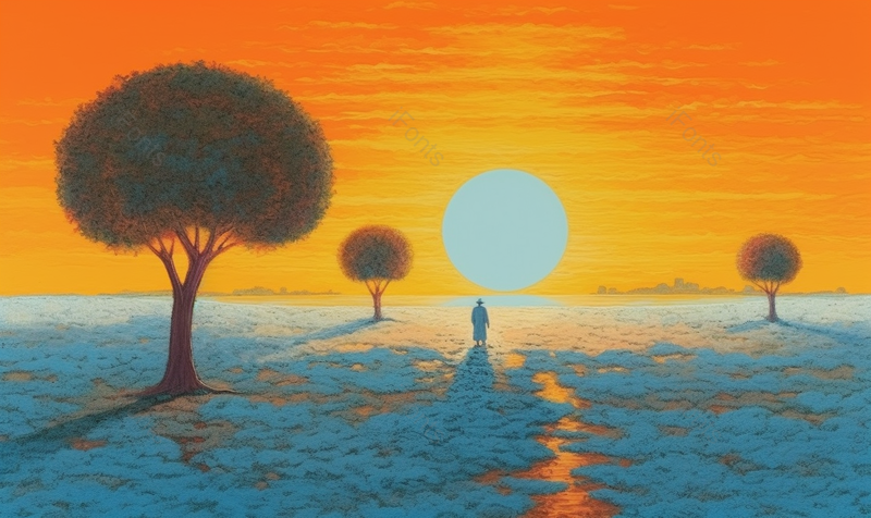 水彩手绘夕阳风景插画,插画/手绘图,插画/手绘图库,插画/手绘图下载,插画/手绘